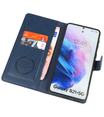 Book Case Pasjeshouder Telefoonhoesje voor Samsung Galaxy S21 Plus Navy