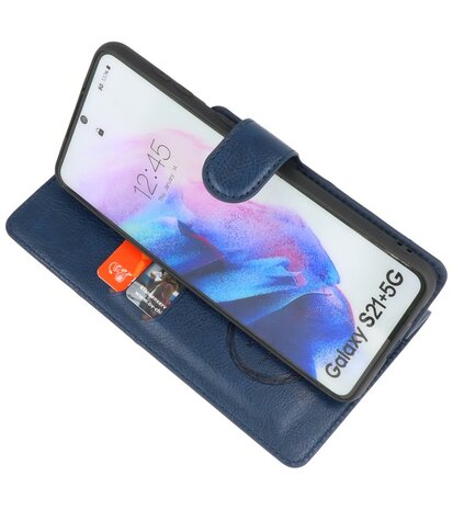 Book Case Pasjeshouder Telefoonhoesje voor Samsung Galaxy S21 Plus Navy