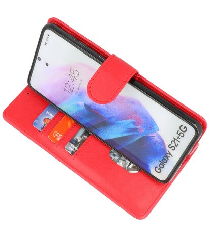 Booktype Wallet Case Telefoonhoesje voor Samsung Galaxy S21 Plus - Rood