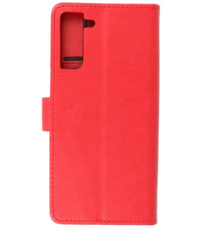 Booktype Wallet Case Telefoonhoesje voor Samsung Galaxy S21 Plus - Rood