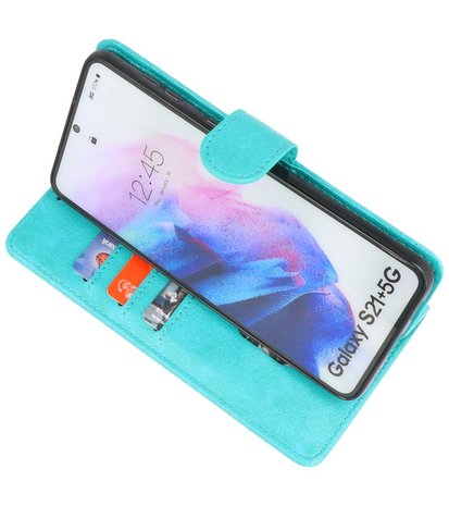 Booktype Wallet Case Telefoonhoesje voor Samsung Galaxy S21 Plus - Groen