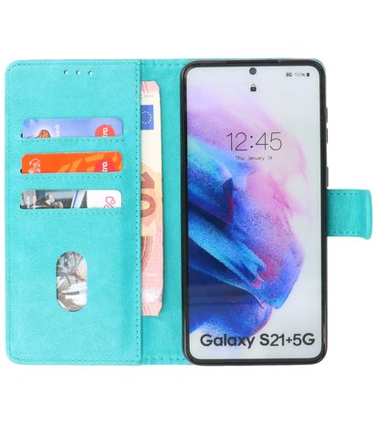 Booktype Wallet Case Telefoonhoesje voor Samsung Galaxy S21 Plus - Groen