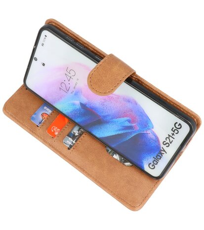 Booktype Wallet Case Telefoonhoesje voor Samsung Galaxy S21 Plus - Bruin