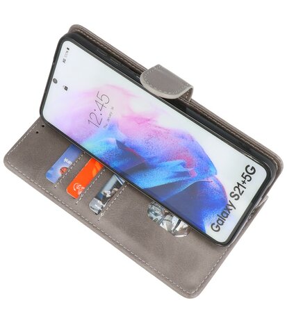 Booktype Wallet Case Telefoonhoesje voor Samsung Galaxy S21 Plus - Grijs