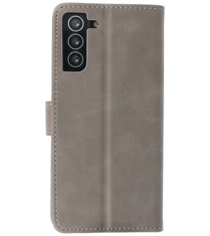 Booktype Wallet Case Telefoonhoesje voor Samsung Galaxy S21 Plus - Grijs