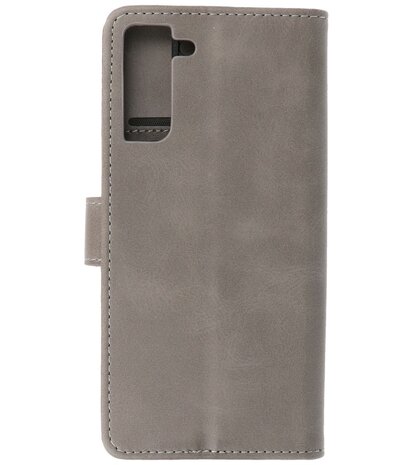 Booktype Wallet Case Telefoonhoesje voor Samsung Galaxy S21 Plus - Grijs