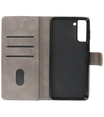 Booktype Wallet Case Telefoonhoesje voor Samsung Galaxy S21 Plus - Grijs