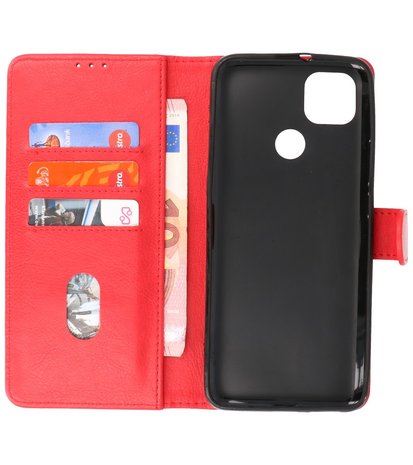 Booktype Wallet Case Telefoonhoesje voor Motorola Moto G9 Power (2020) - Rood