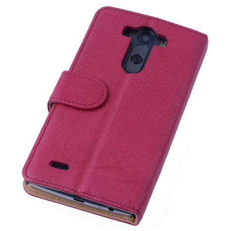 BestCases Fuchsia LG G3 Luxe Echt Lederen Booktype Hoesje 