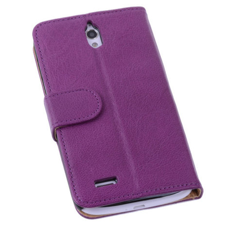 BestCases Lila Huawei Ascend G610 Luxe Echt Lederen Booktype Hoesje 