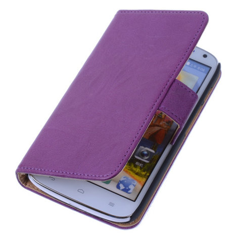 BestCases Lila Huawei Ascend G610 Luxe Echt Lederen Booktype Hoesje 