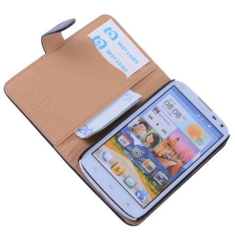 BestCases Nevy Blue  Huawei Ascend G610 Luxe Echt Lederen Booktype Hoesje 