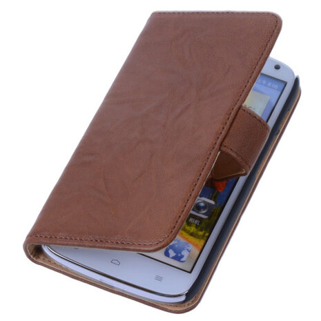 BestCases Bruin Huawei Ascend G610 Luxe Echt Lederen Booktype Hoesje