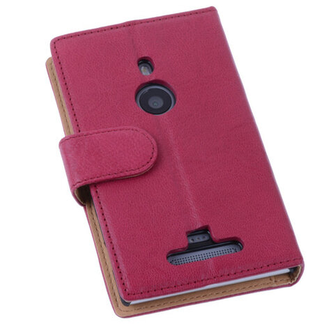 BestCases Stand Fuchsia Luxe Echt Lederen Book Wallet Nokia Lumia 925
