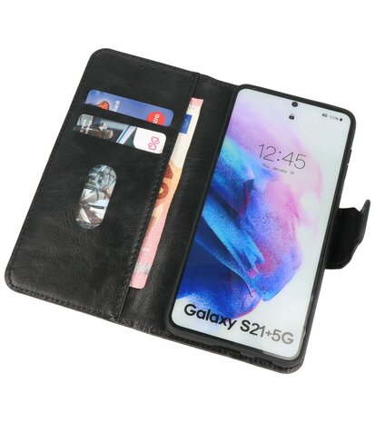 Portemonnee Wallet Case Hoesje voor Samsung Galaxy S21 Plus - Zwart