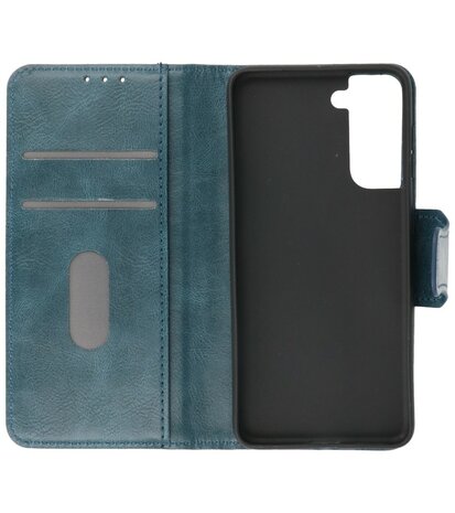 Portemonnee Wallet Case Hoesje voor Samsung Galaxy S21 Plus - Blauw