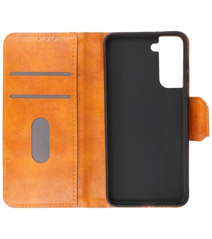 Portemonnee Wallet Case Hoesje voor Samsung Galaxy S21 Plus - Bruin