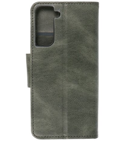 Portemonnee Wallet Case Hoesje voor Samsung Galaxy S21 Plus - Donker Groen