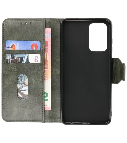 Portemonnee Wallet Case Hoesje voor Samsung Galaxy A72 / A72 5G - Donker Groen