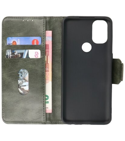 Portemonnee Wallet Case Hoesje voor OnePlus Nord N10 5G - Donker Groen