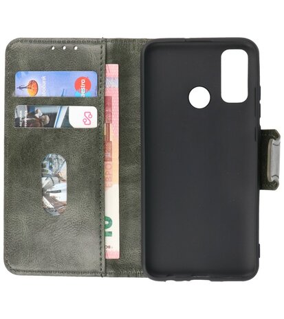 Portemonnee Wallet Case Hoesje voor Huawei P Smart (2020) - Donker Groen