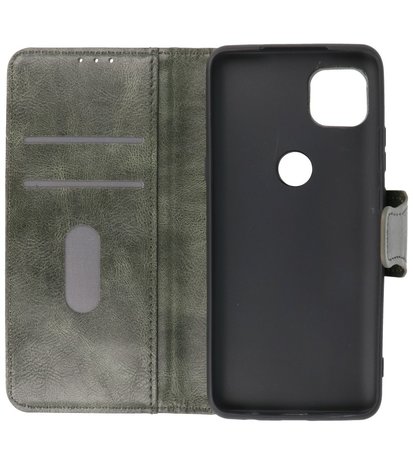 Portemonnee Wallet Case Hoesje voor Motorola Moto G 5G - Donker Groen