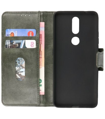 Portemonnee Wallet Case Hoesje voor Nokia 2.4 - Donker Groen