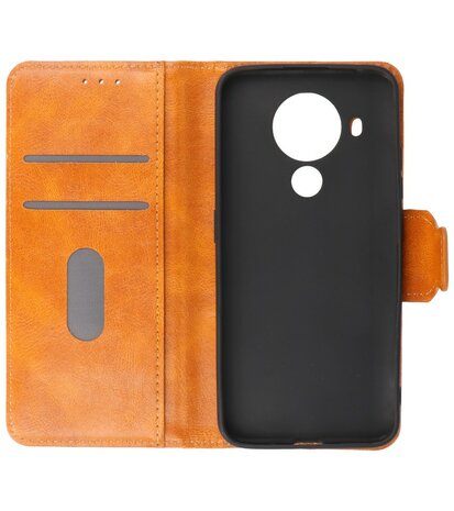 Portemonnee Wallet Case Hoesje voor Nokia 5.4 - Bruin