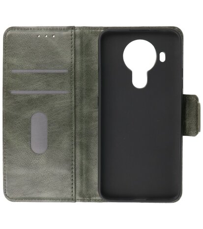 Portemonnee Wallet Case Hoesje voor Nokia 5.4 - Donker Groen