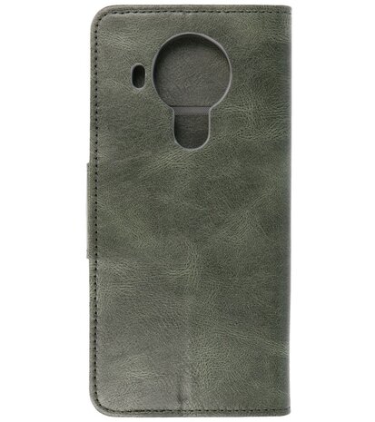 Portemonnee Wallet Case Hoesje voor Nokia 5.4 - Donker Groen