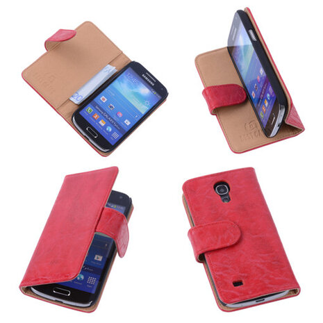Bestcases Vintage Rood Book Cover Samsung Galaxy S4 Mini i9190