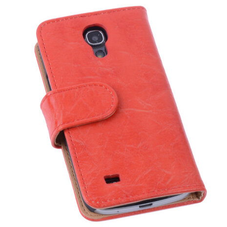 Bestcases Vintage Oranje Book Cover Hoesje voor Samsung Galaxy S4 Mini i9190