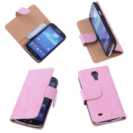 Bestcases Vintage Light Pink Book Cover Samsung Galaxy S4 Mini i9190