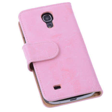 Bestcases Vintage Light Pink Book Cover Hoesje voor Samsung Galaxy S4 Mini i9190