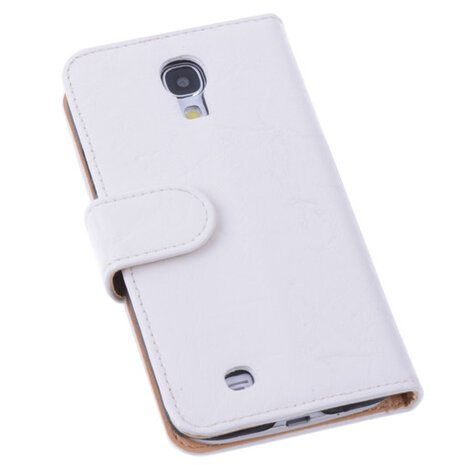 Bestcases Vintage Creme Book Cover Hoesje voor Samsung Galaxy S4 i9500