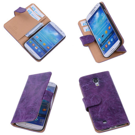 Bestcases Vintage Lila Book Cover Samsung Galaxy S4 i9500