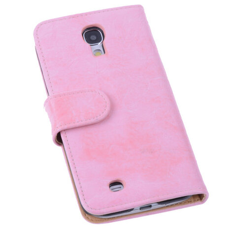Bestcases Vintage Light Pink Book Cover Hoesje voor Samsung Galaxy S4 i9500