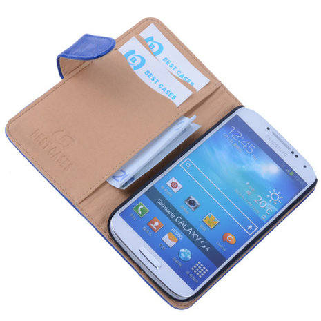 Bestcases Vintage Blauw Book Cover Hoesje voor Samsung Galaxy S4 i9500