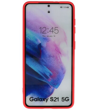 2.0mm Dikke Fashion Backcover Telefoonhoesje voor Samsung Galaxy S21 - Rood