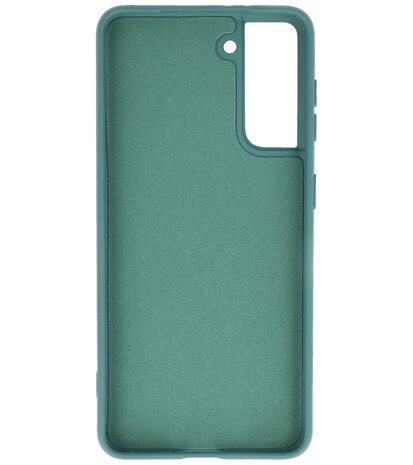 2.0mm Dikke Fashion Backcover Telefoonhoesje voor Samsung Galaxy S21 - Donker Groen