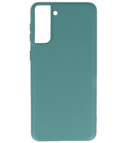 2.0mm Dikke Fashion Backcover Telefoonhoesje voor Samsung Galaxy S21 Plus - Donker Groen