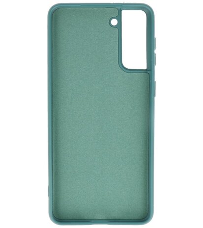 2.0mm Dikke Fashion Backcover Telefoonhoesje voor Samsung Galaxy S21 Plus - Donker Groen