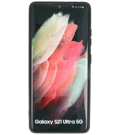 2.0mm Dikke Fashion Backcover Telefoonhoesje voor Samsung Galaxy S21 Ultra - Zwart