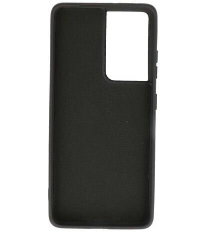 2.0mm Dikke Fashion Backcover Telefoonhoesje voor Samsung Galaxy S21 Ultra - Zwart