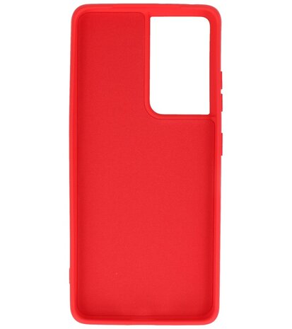 2.0mm Dikke Fashion Backcover Telefoonhoesje voor Samsung Galaxy S21 Ultra - Rood