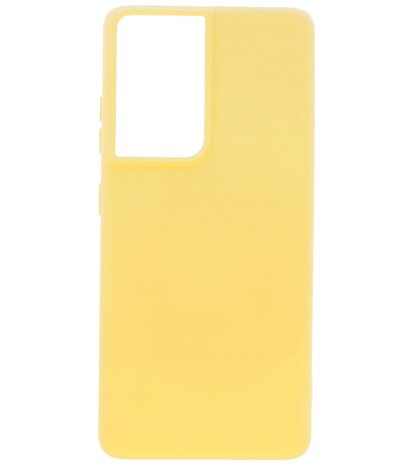 2.0mm Dikke Fashion Backcover Telefoonhoesje voor Samsung Galaxy S21 Ultra - Geel
