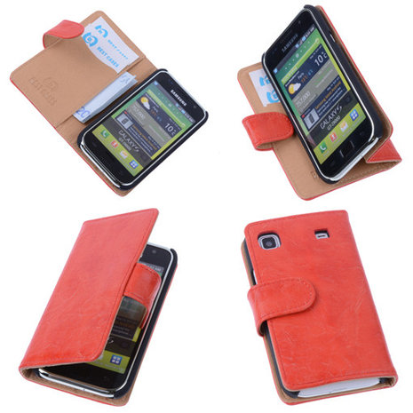 Bestcases Vintage Oranje Book Cover Samsung Galaxy S Plus 