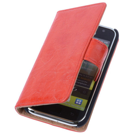 Bestcases Vintage Oranje Book Cover Hoesje voor Samsung Galaxy S Plus