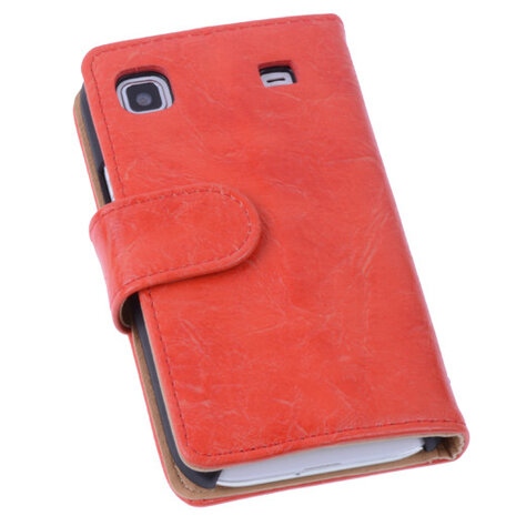 Bestcases Vintage Oranje Book Cover Hoesje voor Samsung Galaxy S Plus