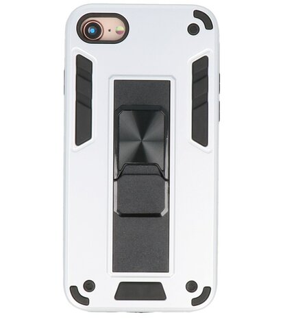 Tough Armor Hardcase Met Standfunctie Hoesje voor iPhone SE 2020 - Zilver